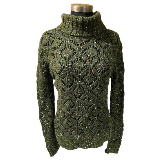 Dolce & Gabbana Women´s L Green Cable Knit Turtleneck...